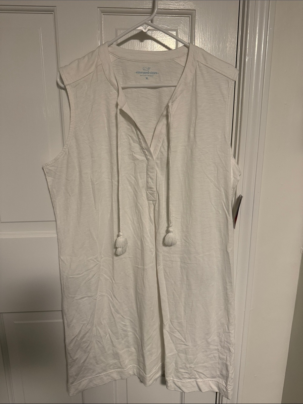 Vineyard Vines White Sleeveless Tie-Front Swim Coverup